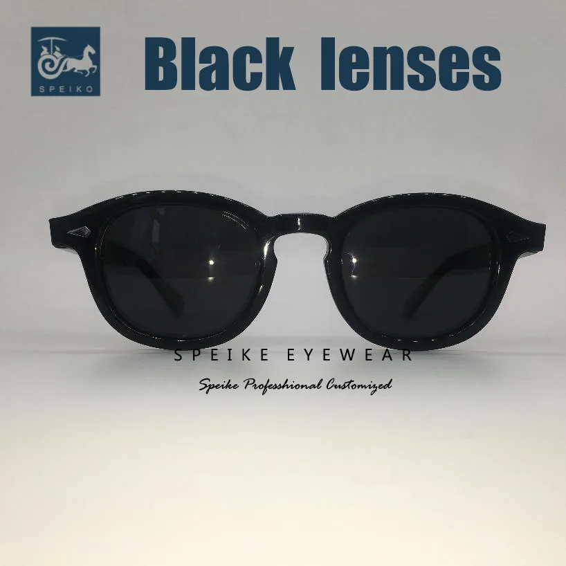

SPEIKE Customized vintage black sunglasses Johnny Depp Lemtosh style retro dark porlarized glasses can be myopia sunglasses