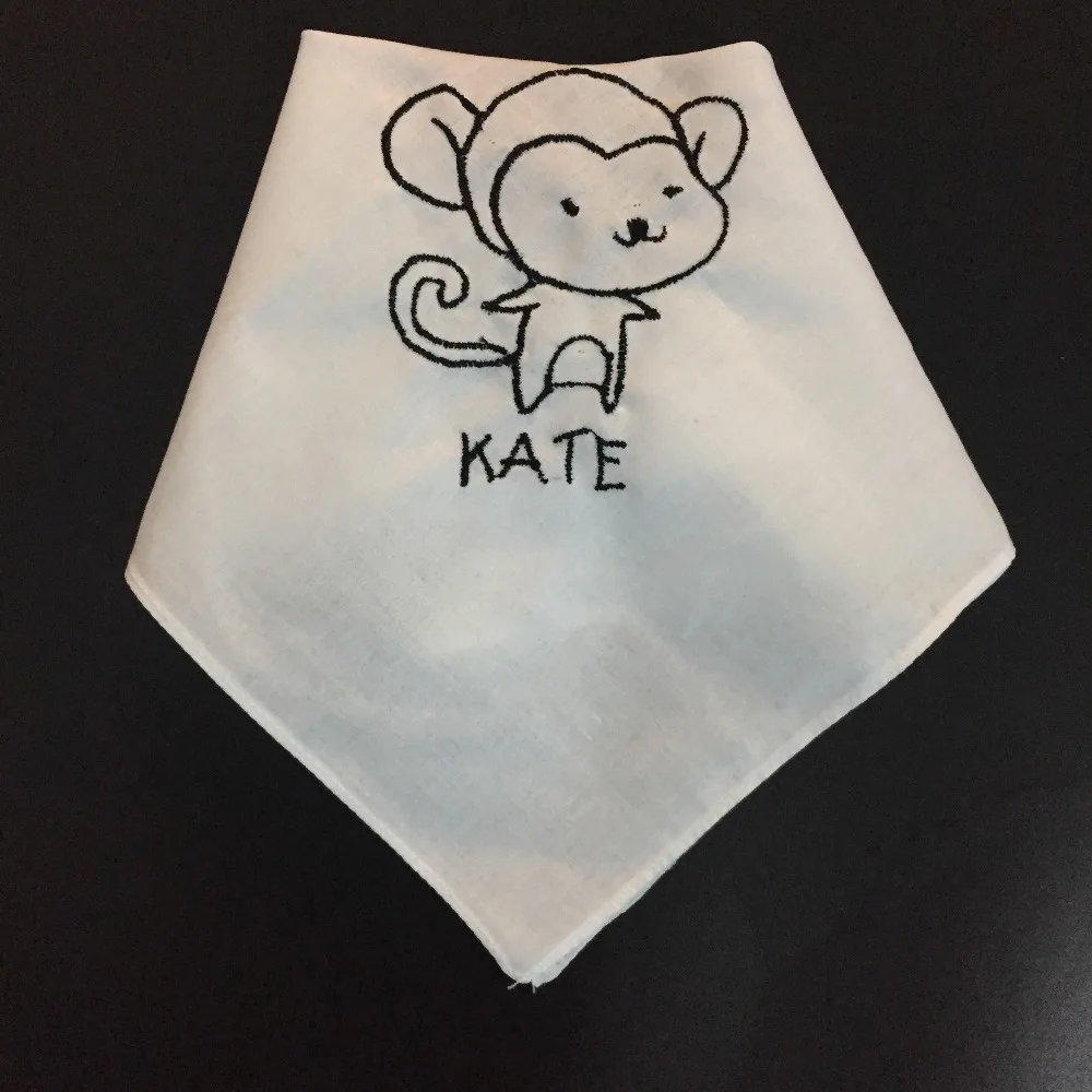 

Customized Kids Handkerchief Embroidered Monkey Pocket Handkerchief Customized Name Gift Birthday Gift