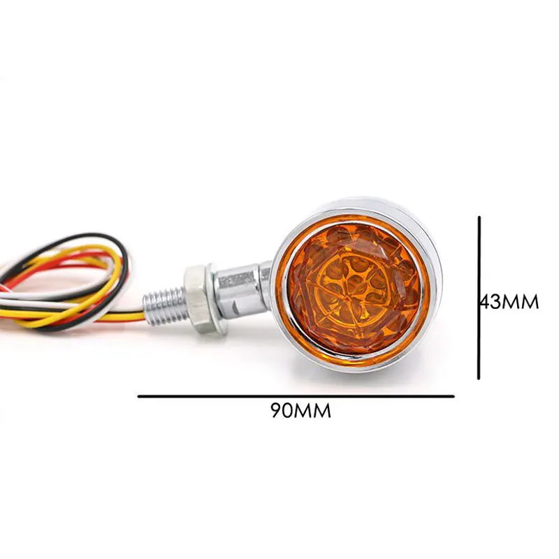 Nuoxintr Motorcycle bullet Light Diamond Lens LED Turn Signal Indicator taillight lamp For Harley Sportster Bobber Chopper