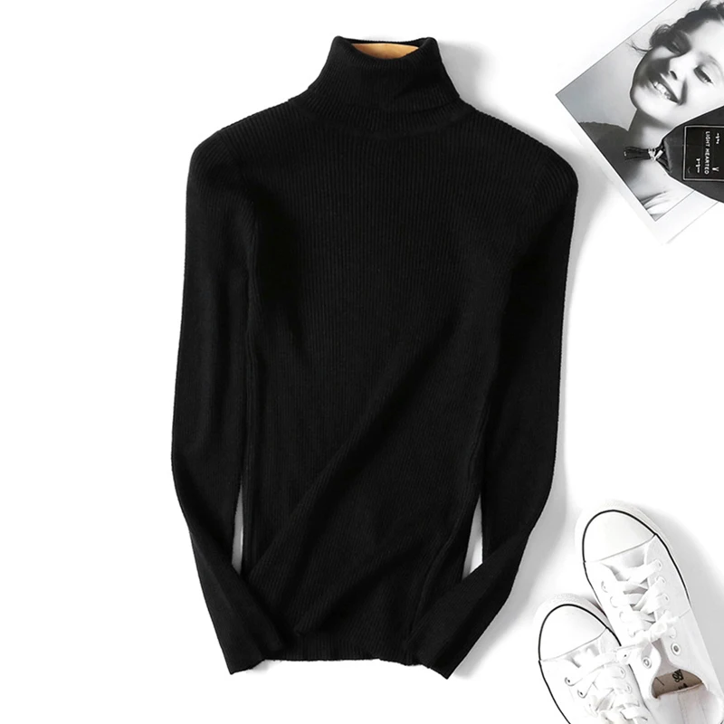 Warm Winter Women Sweater Turtleneck Pullover Knitted Sweaters For Ladies Long Sleeve High Elasticity Soft Pullovers Autumn 2018 (18)