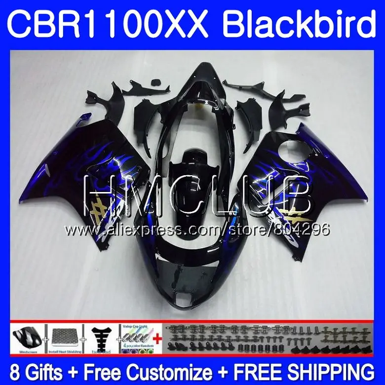 

Fairing For HONDA Blackbird CBR1100 XX CBR 1100XX Blue flames 96 97 98 99 00 01 76HM.8 CBR1100XX 1996 1997 1998 1999 2000 2001