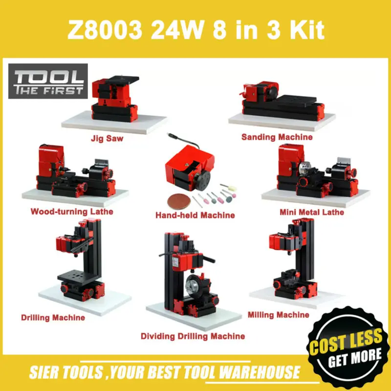 

Z8003 8 in 3 Mini Lathe Kit/8in3 hobby machine kit/24W,20000rpm instructional lathe