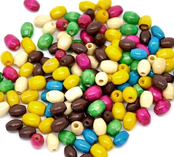 

DoreenBeads At Random Dyed Oval Tube Wood Spacer Beads 6x4mm, sold per packet of 400 2015 new