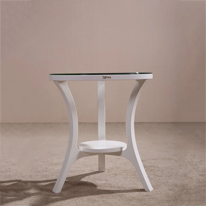 2018new Round minimalist modern wooden end table suitable for the living room solid wood tea table white antique furniture M257