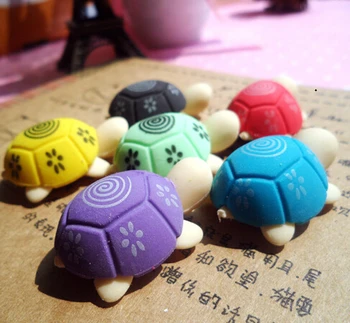 

[4Y4A] 5pcs/Lot Cartoon cute and colorful little turtle modeling cartoon pencil Eraser Rubber Eraser Cleansing Kid Gift