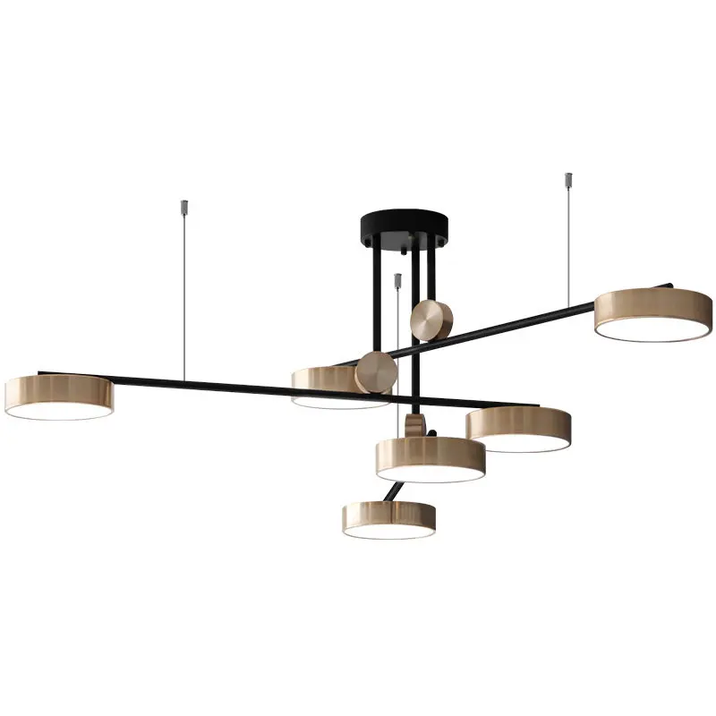 Post Modern Light Luxury Living Room Nordic Creative Hotel Decoration Gold Rotate 6 Heads Bedroom Dining LED Droplight | Лампы и