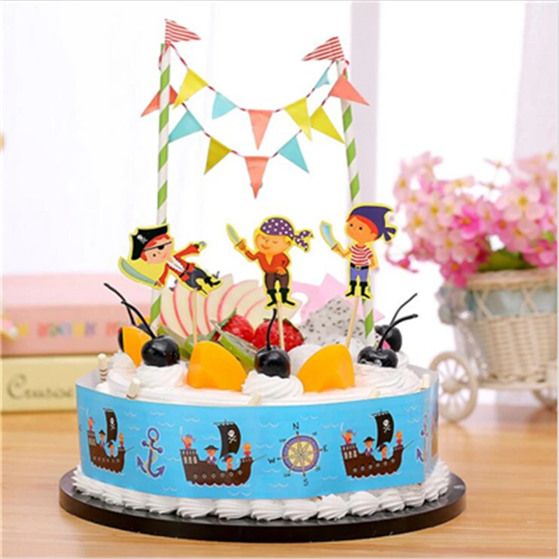 Decoration De Gateau D Anniversaire Style Pirate 1 Ensemble Creatif Fournitures De Joyeux Anniversaire Pour Enfants Reception Cadeau Pour Bebe Garcon Aliexpress