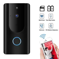 Беспроводной Wi Fi видеокамера на дверной Звонок IP Кольцо Дверной звонок двухстороннее аудио приложение управление iOS Android батарея питание