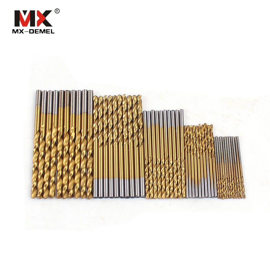 MX DEMEL 50 шт. спиральные сверла из быстрорежущей стали 1/1.5/2/2.5/3 мм Набор пил