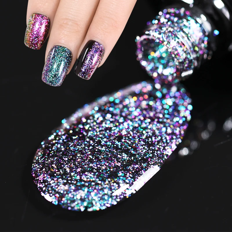 

UR SUGAR UV Flakies Glitter Gel Polish Holographic Chameleon Starry Sparkle Platinum Gel Nail Art Lacquer 7.5ml Soak Off Varnish