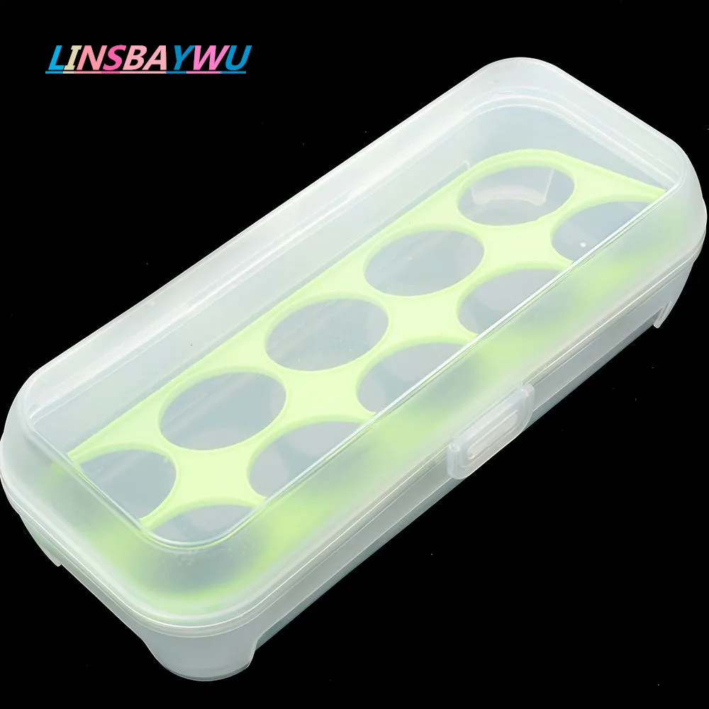 

2019 New 10 Lattice Refrigerator Egg Fresh Box Egg Storage Case Holder Box For Fridge & Freezer Eggs Green Random Color NEW