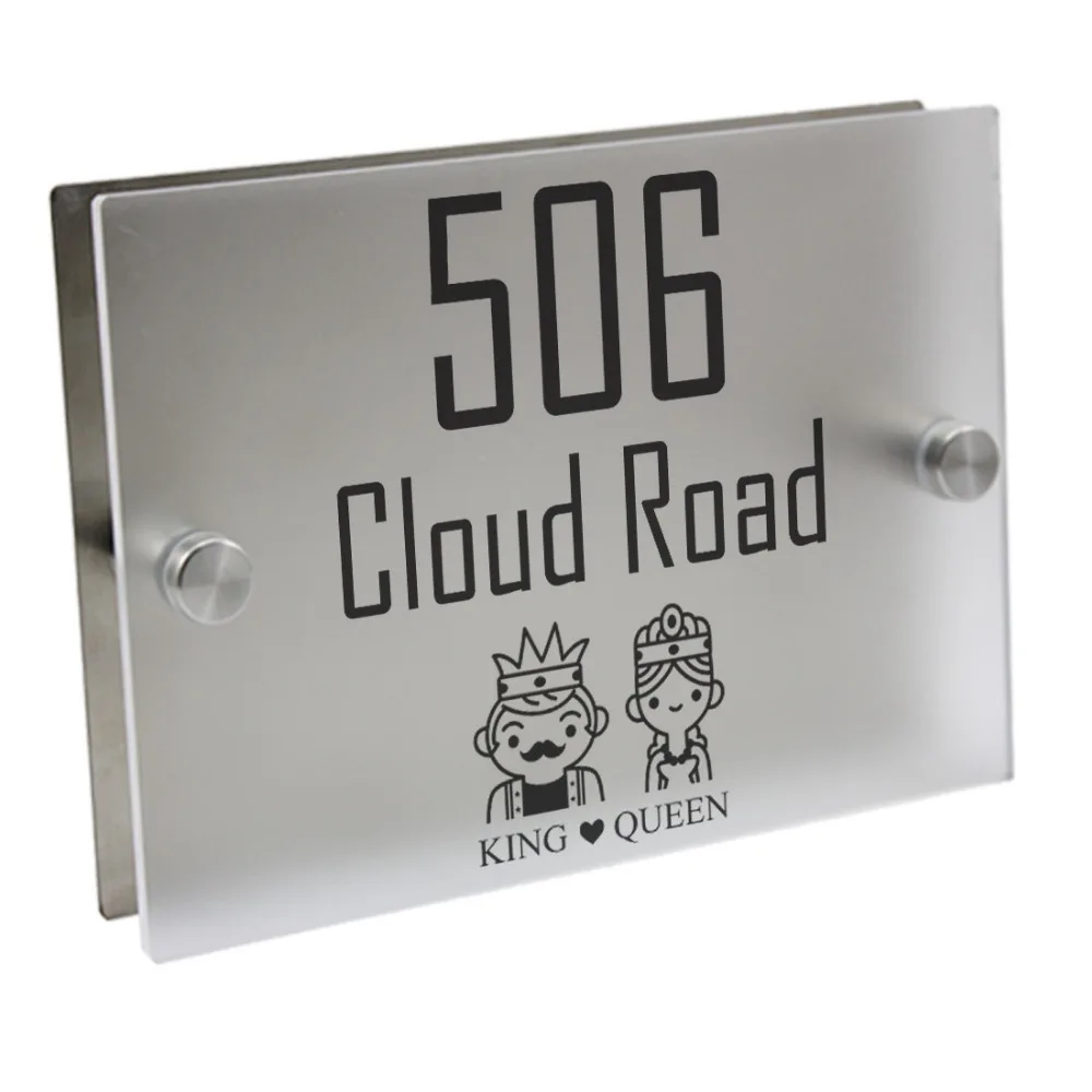 King and Queen Doorplate Personalized Number Door Sign Plaque Street