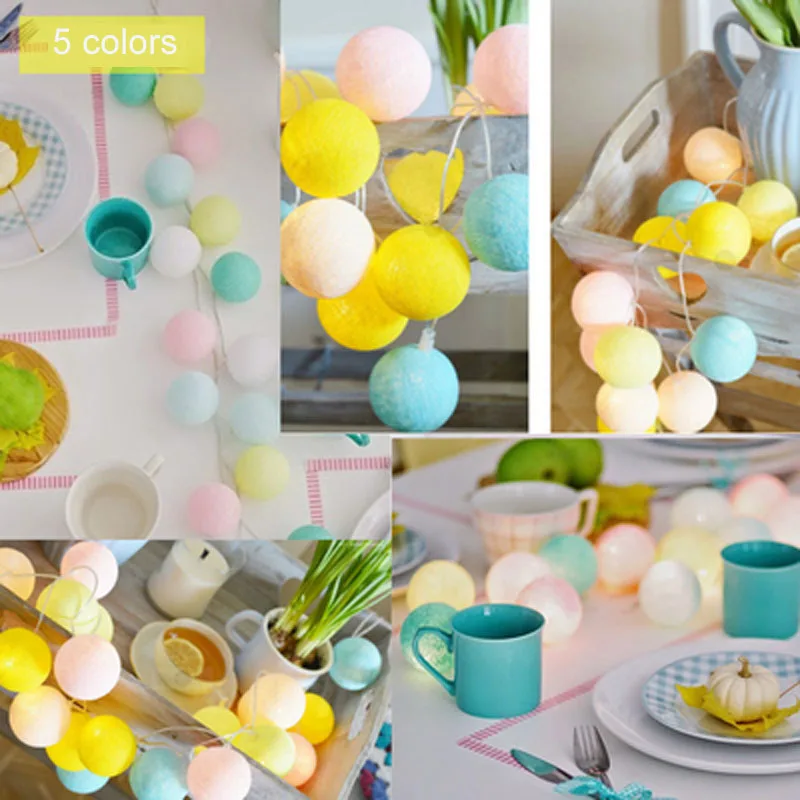 Продажа Таиланд ватный шарик светодио дный светодиодные гирлянды сказочные огни свадебные украшения Mariage Guirlande lumineсветодио дный Use светодиодные Ро...