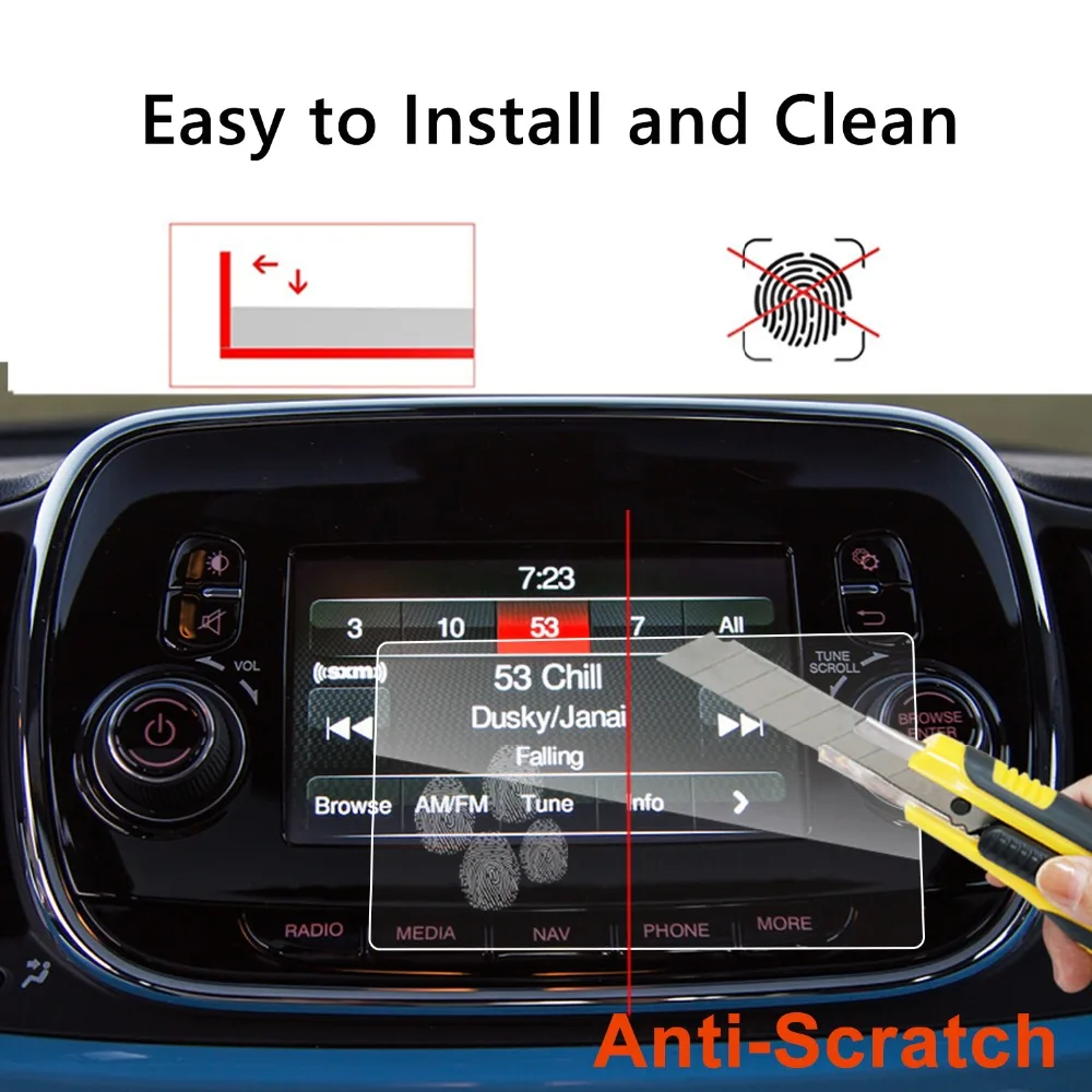 Защитная пленка для экрана RUIYA для Fiat 500X uподключите автомобильный gps-навигатор сенсорный экран, 9H Закаленное стекло протектор экрана