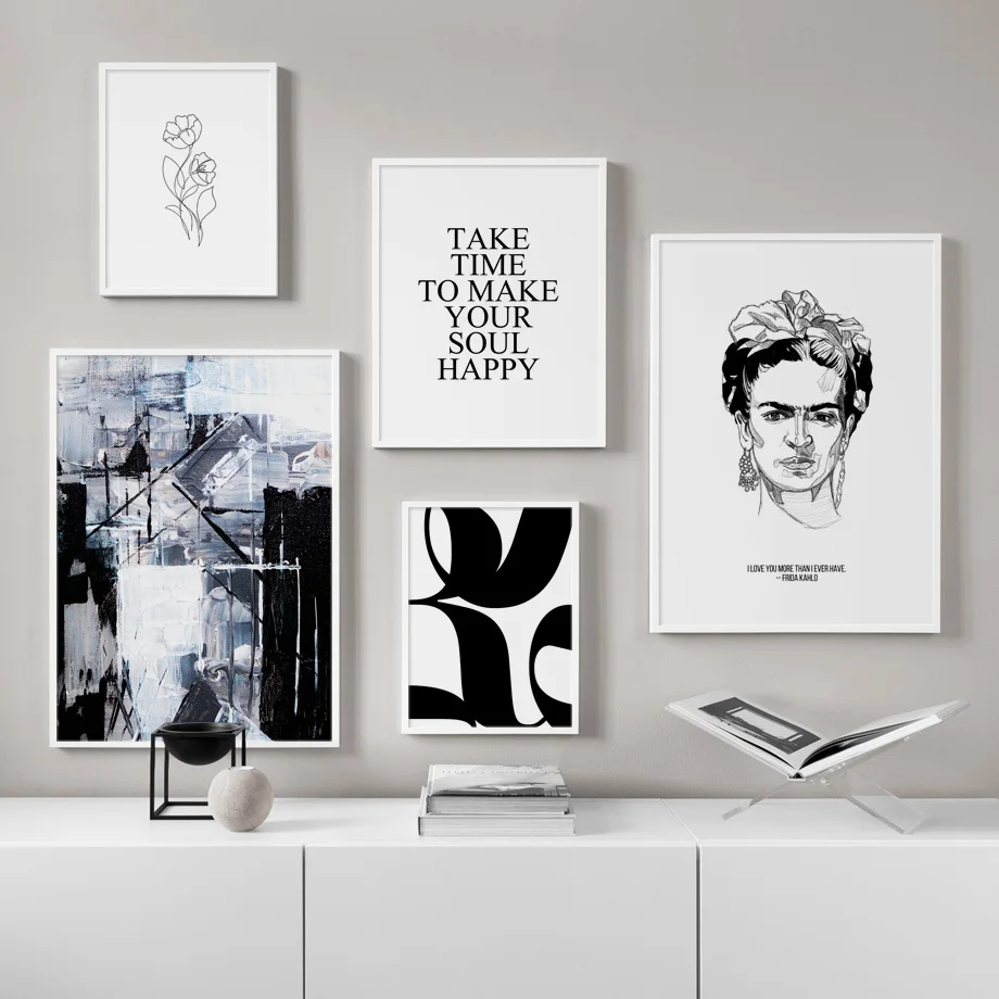 

Frida Kahlo Abstract Line Flower Graffiti Nordic Posters And Prints Wall Art Canvas Painting Wall Pictures For Living Room Decor