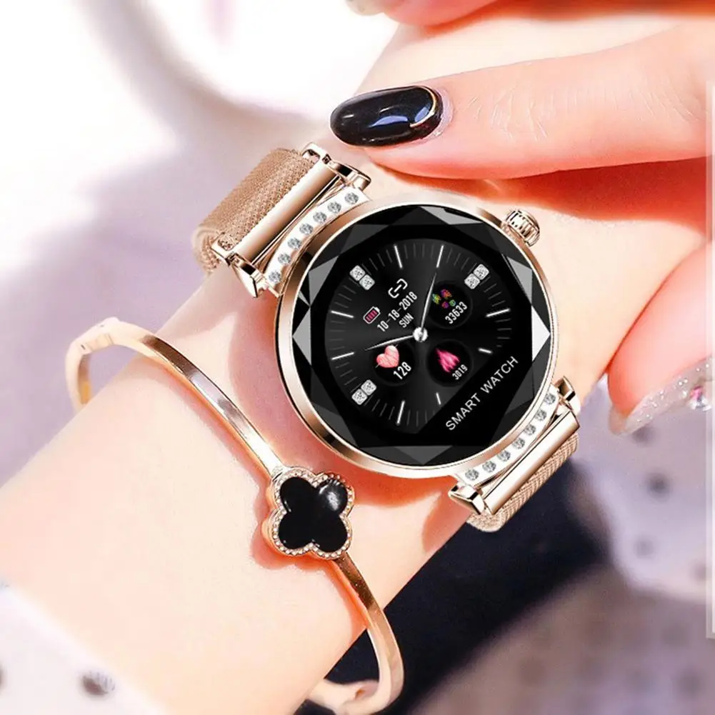 Fashion H2 Bluetooth Smart Watch 3D Diamond Glass Waterproof Smart Watch for Adult Woman Support for Android IOS
