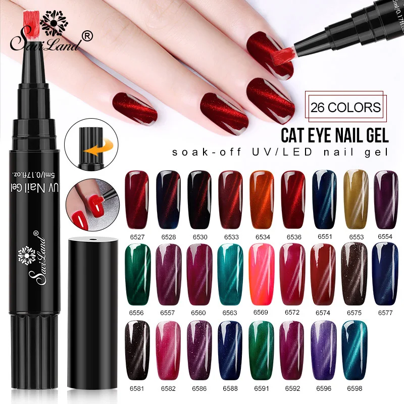 

Saviland 3D Cat Eyes Glitter Magnetic Gel Polish Magnetic Red Fire Cat's Eye Varnish Magnet Soak Off Gel Nail Lacquer