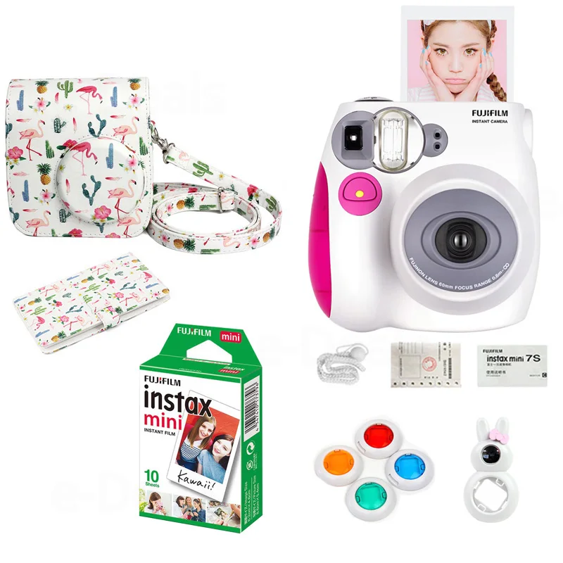 Набор для мгновенной фотокамеры Fujifilm Instax Mini 7s с 10 листов пленки линзы селфи