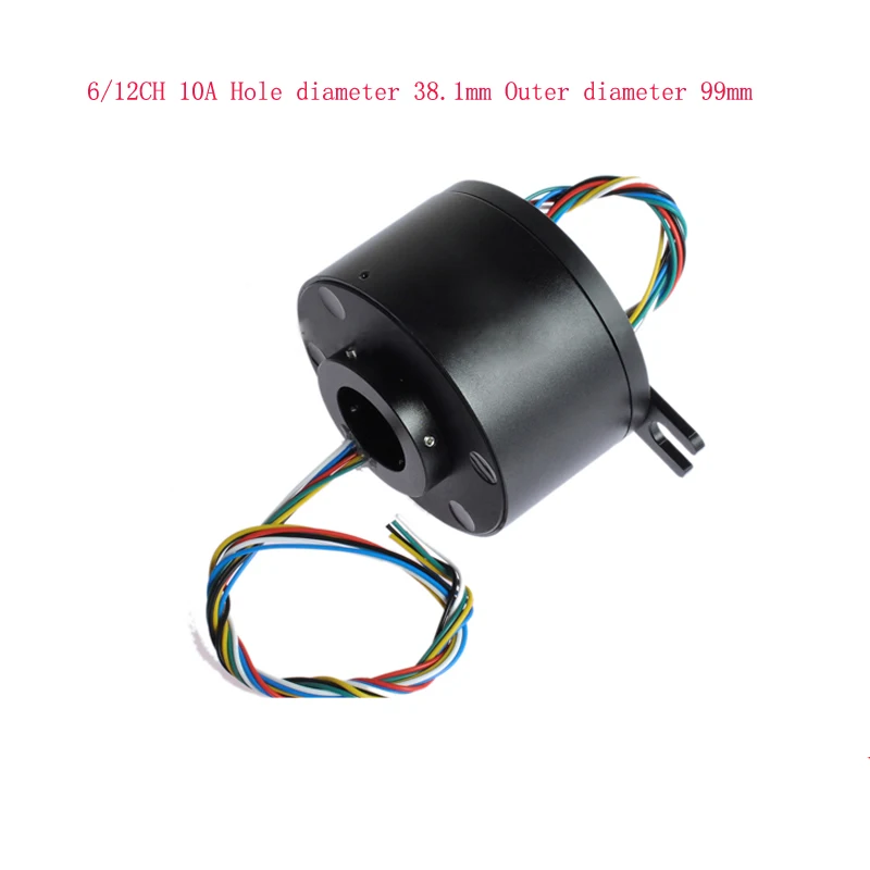 

1pcs 6/12CH 10A Hole diameter 38.1mm Outer 99mm Through-hole Conductive Slip Ring Rotary Electric Brush Collector