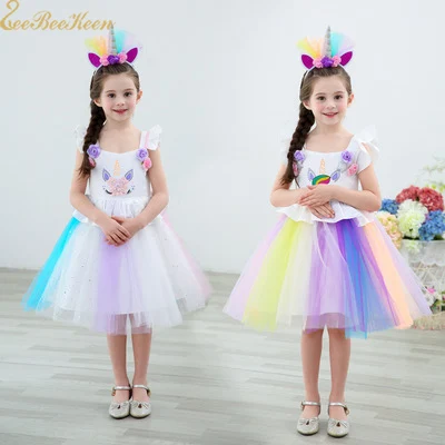 

Children Unicorn Cosplay Clothes Princess Dresses Girls Unicorn Tutu Dress Unicorn Party Dress Cosplay Costume Gift For Kids