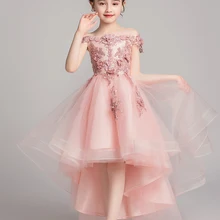 Новые детские платья наивысшего качества для свадьбы кружевные вечерние платья с вышивкой на Рождество для маленьких девочек, костюмы принцессы на день рождения