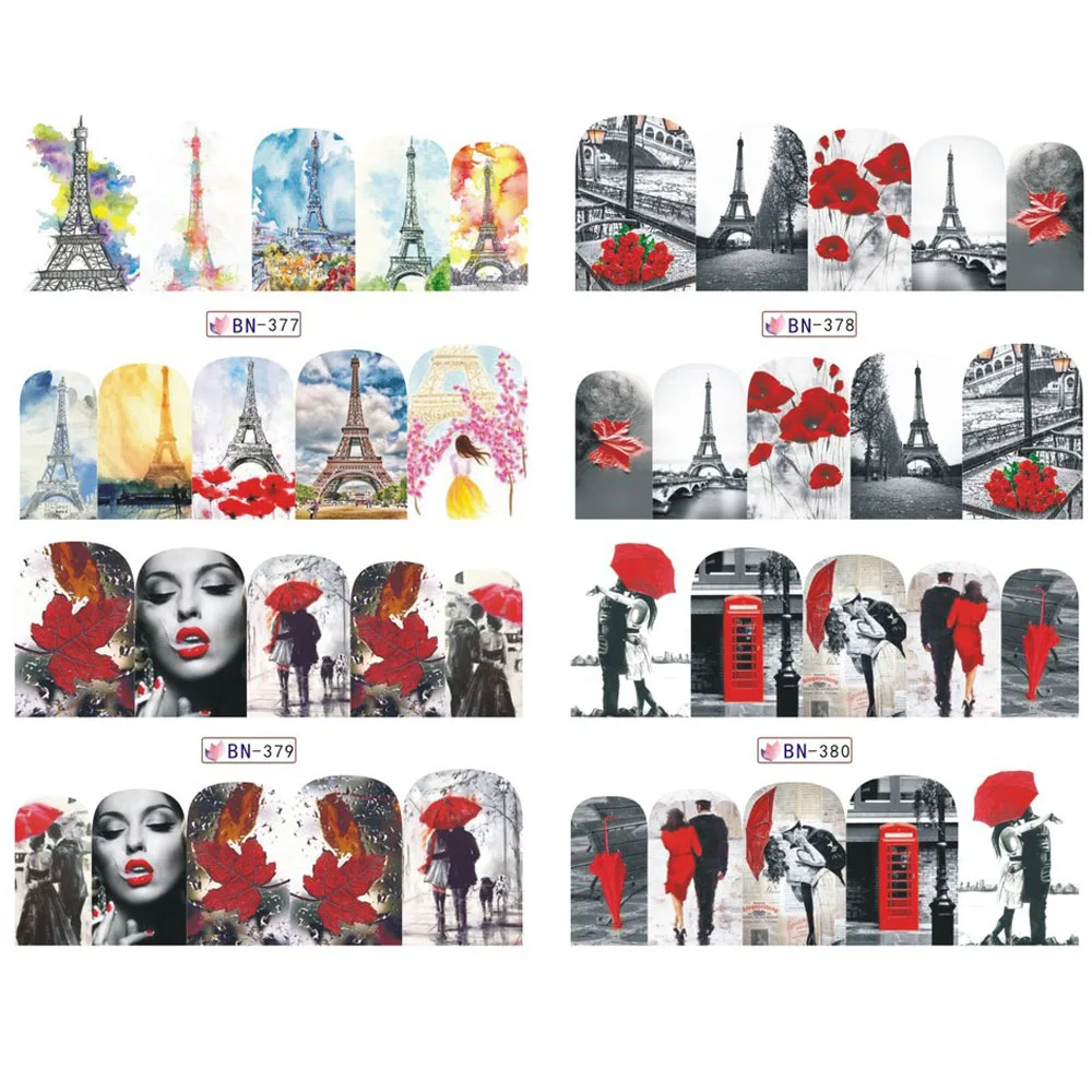 12pcs-Full-Cover-Black-Red-Beauty-Lady-Water-Transfer-Nail-Art-Stickers-For-Nails-Decal-Beauty (2)