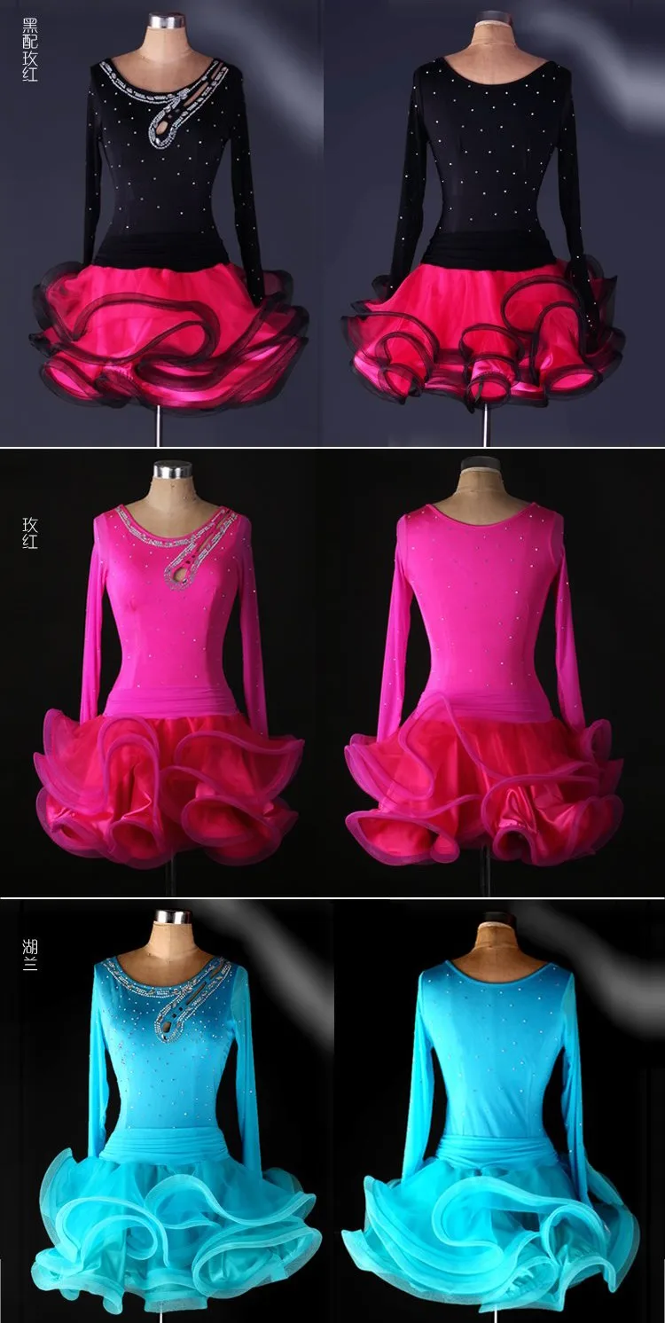 Платье для латинских танцев для взрослых и детей, 6 цветов, ча/Румба/Самба/Сальса, танцевальная одежда для латинского танца
