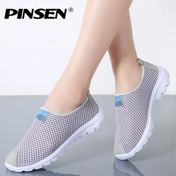 

PINSEN 2020 Women Shoes Summer Breathable Mesh Sneakers Shoes Ballet Flats Ladies Slip On Flats Loafers Shoes Woman Moccasins