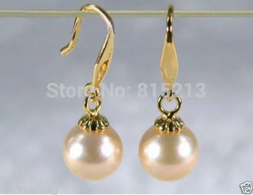 

wb00484 AAA + 8-8.5 mm in 14 k gold Australian south sea pearls hook earrings