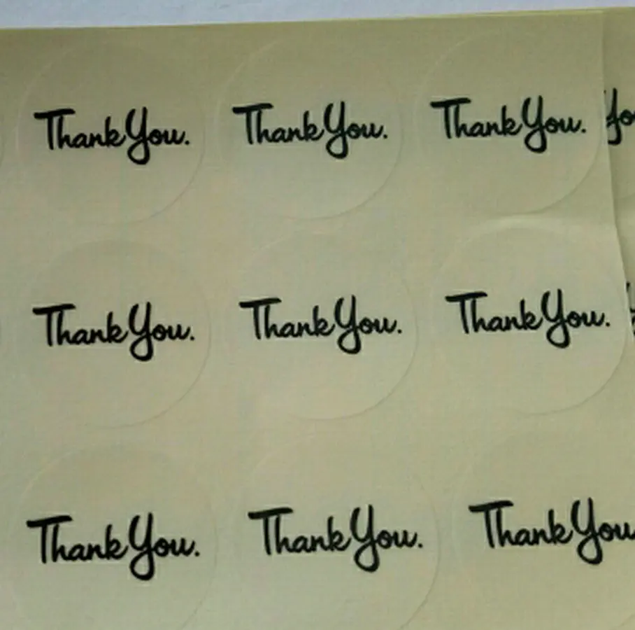 

100PCS Transparent thank you Label Sticker Circular Sealing Label Sticker PVC Transparent DIY Label Diameter 30mm