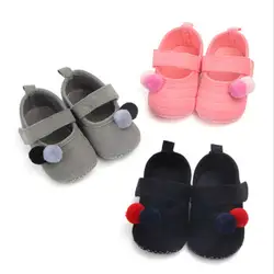 Милые мальчики обувь для девочек Детская Спорт тапки обувь одежда для малышей Повседневное помпоном обувь Prewalker