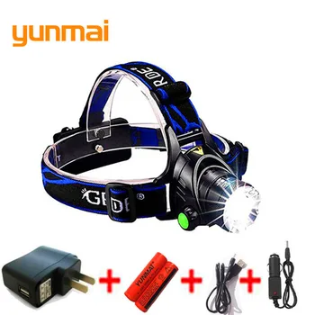 

yunmai USB LED Headlamp 3800lm XML T6 Rechargeable 18650 Battery Zoom Headlight Head Torch Waterproof Lamp Fishing Hunting M07