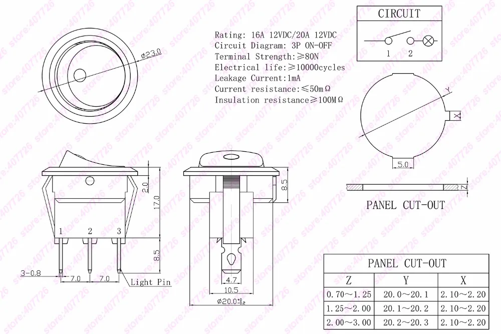 4 шт./лот 4 модели) Автомобильный DIY 23 мм мини круглый Кулисный Переключатель 12 В/16A светодиодный тумблер с подсветкой ON-0FF кнопочный переключатель питания