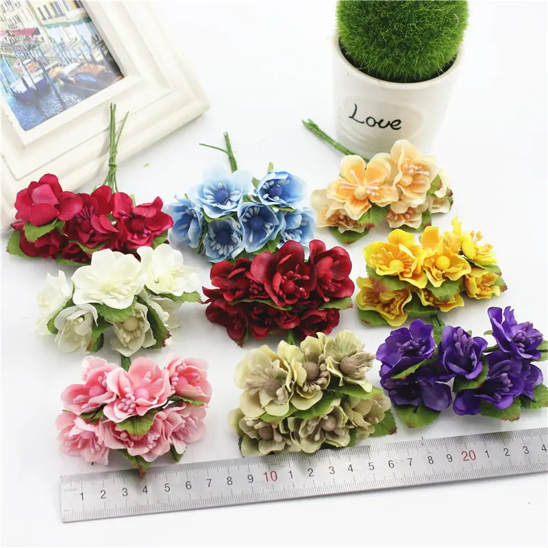 

New 72 PC/lots of DIY car decoration simulates hand-made silk flower wedding ceremony, bridal bouquet cherry blossom