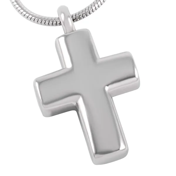 

IJD8391 Shinly Polished 316L Stainless Steel Small Cross Cremation Jewelry Necklace Memorial Urn Ashes Keepsake Pendant For Kids
