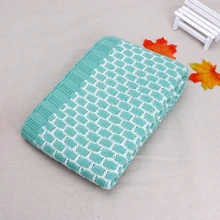 Высококачественное детское шерстяное одеяло в клетку, детское трикотажное одеяло из органического хлопка