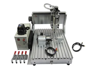 

4axis PCB drilling machine 3040 800W spindle USB port cnc router with cutter collet clamp vise drilling