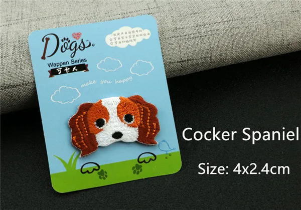 Cute Dogs Pug Bull Terrier Akita Delicate stitches cloth patches Iron Sew on stickers - 6