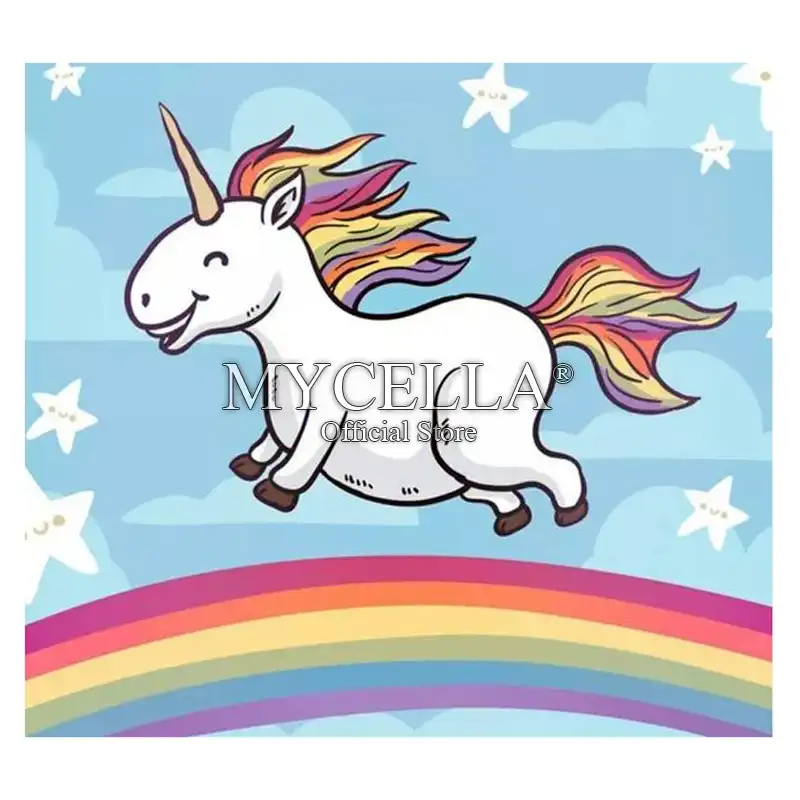 Karikatur 5d Elmas Boyama Kiti Unicorn Gokkusagi Boyama Elmas