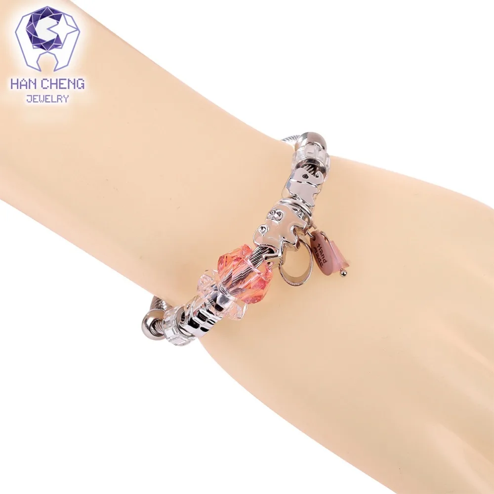 Женский браслет ручной работы HanCheng Boho Elephant стразы хрустальные бусины ювелирная