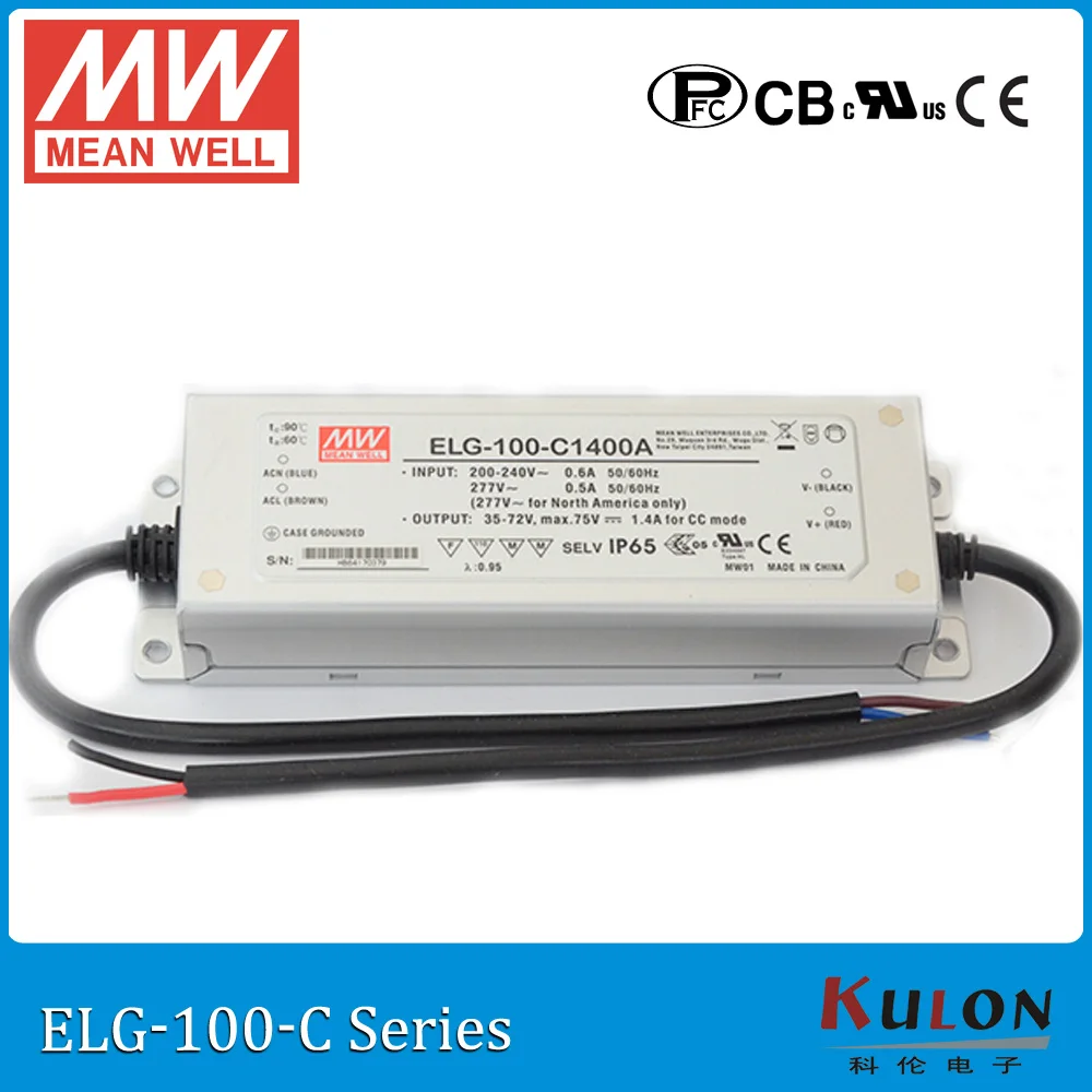 Оригинальный светодиодный драйвер MEAN WELL ELG-100-C350A регулируемый ток 175 ~ 143 мА 286 100 в