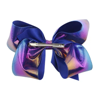 

6Pcs/lot 8 Inch Boutique Rainbow Grosgrain Ribbon Hair Bows New Design Girl Hair Accessory