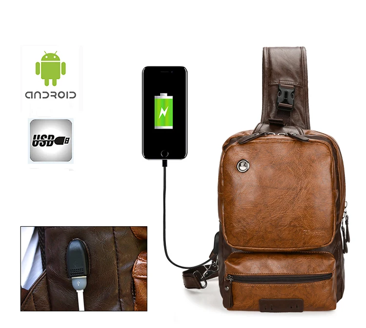 Модные сумки на плечо зарядка через usb Crossbody сумки Для мужчин сумки груди приколы сумка для Открытый мужской Многофункциональный Crossbody