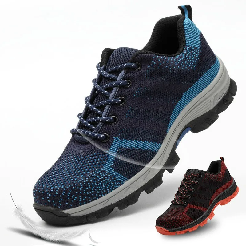 JINBEILEE Anti-mite Labor Insurance Walking Shoes Men and Women Breathable Deodorant Fly Woven Mesh Anti-piercing Shoes