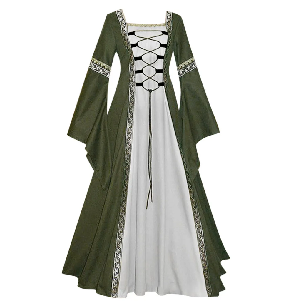 Готическое средневековое платье для косплея, карнавальный костюм на Хэллоуин для женщин, Ретро стиль, Vestidos, длинное платье, благородные вечерние платья принцессы