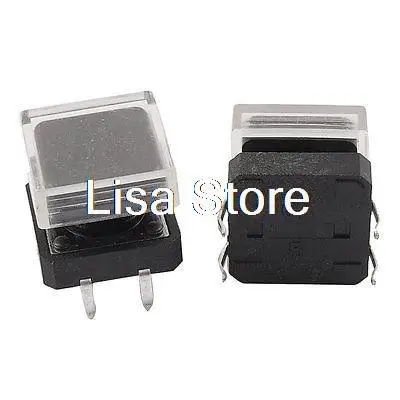 

10pcs 12x12x13mm PCB Momentary Tactile Push Button Switch Non Lock w Square Cap