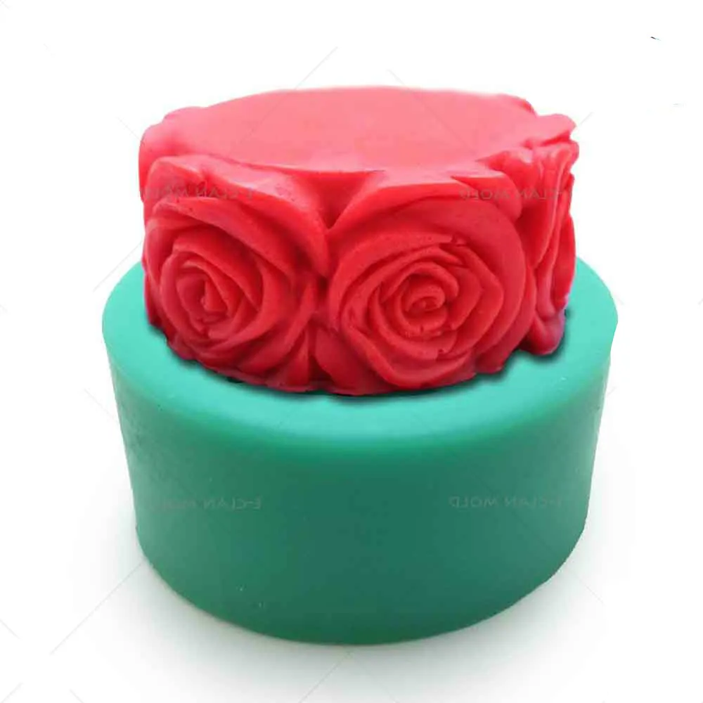 

3D Flower Round Shape Silicone Soap Mold For Handmade Resin Candle Aroma Mould Cake Tools Baking Concrete Polymer Clay S0205HM