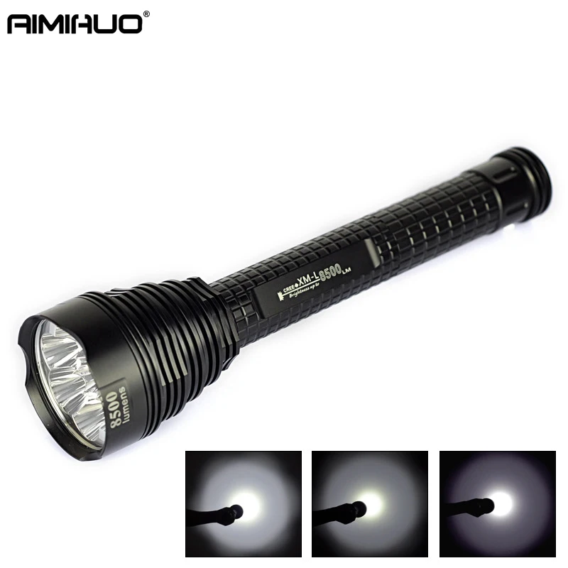 

AIMIHUO Flashlight LED Torch 7 T6 8500 lumen outdoor Lamp waterproof LED Lanterna Torch self-defense long-range light flashlight