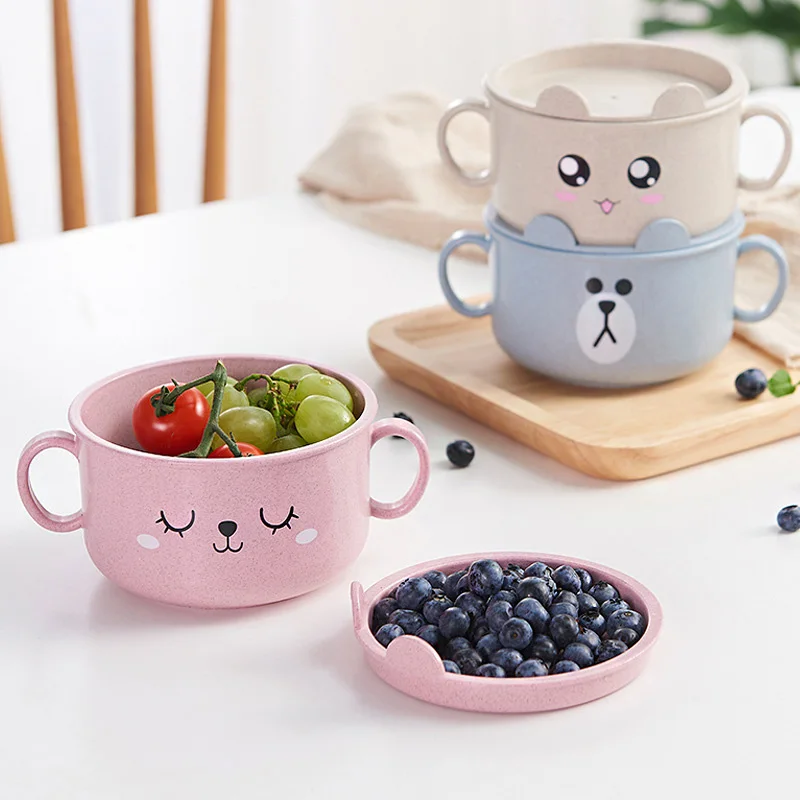 Cute Baby Cartoon Bamboo Dishes Children Food Container Placemat Infant Feeding Bowl 3 Colors Kids Tableware NBB0326 Cute Baby Cartoon Bamboo Dishes Children Food Container Placemat Infant Feeding Bowl 3 Colors Kids Tableware NBB0326