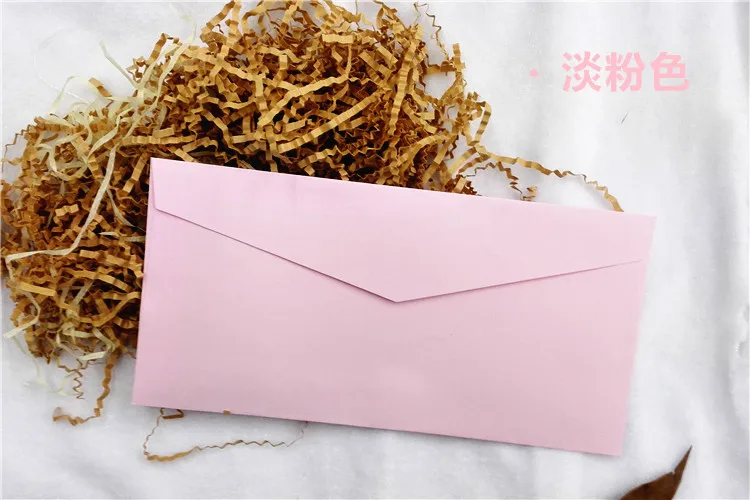 5# разъемная застежка-молния бумажные конверты Цветной Envelopes130 GMS 220x110 мм конверты толстые Цветной конверты 100 шт - Цвет: LIGHT PINK